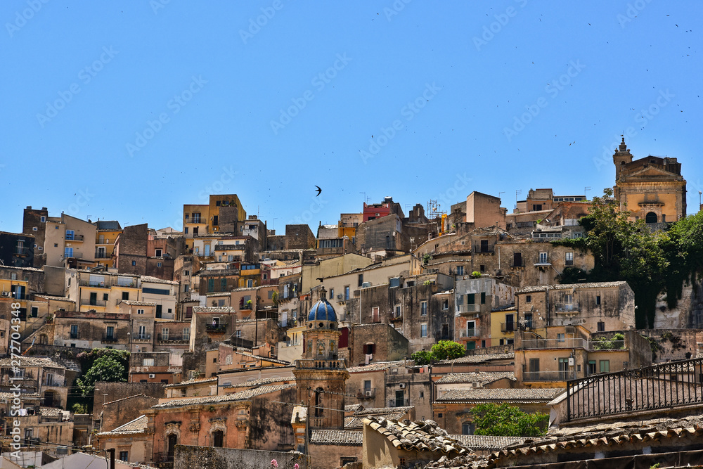 View of the city of Ragusa in Italy