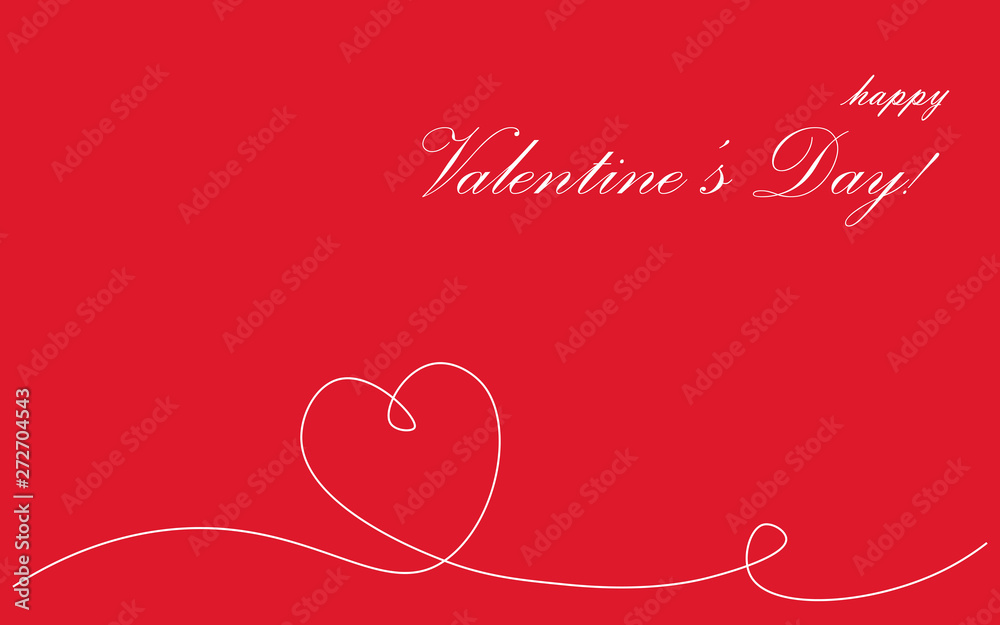 Valentine's day red card vector illustration