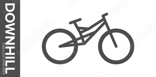 Downhill bike silhouette. Vector flat icon.