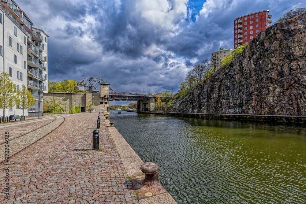 Danviksbron draw bridge in Stockholm.