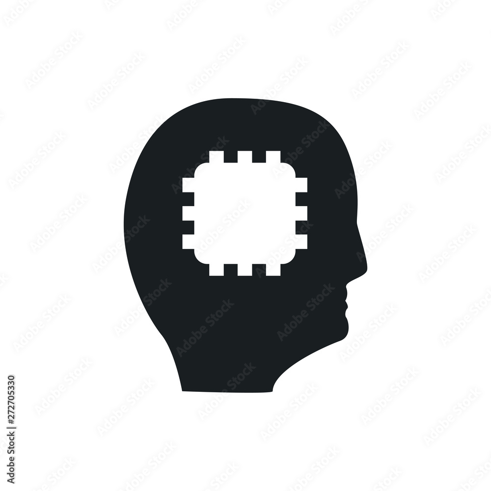 head chip vector icon