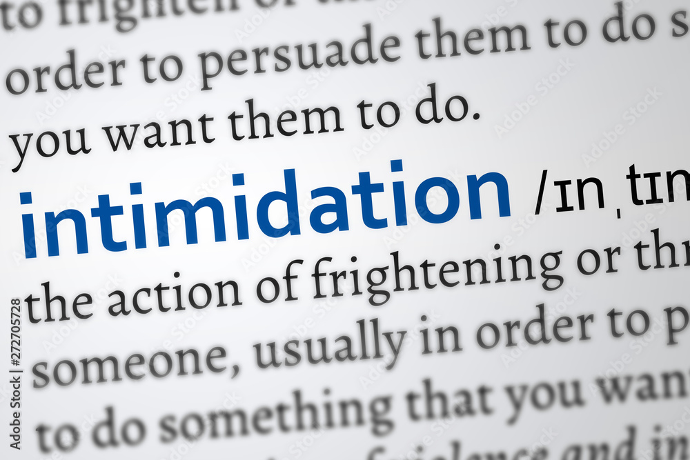intimidation word definition. highlighted concept intimidation word definition. highlighted concept