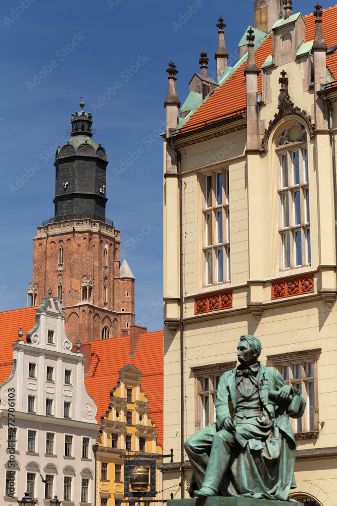 Wroclaw in Poland. Architecture in the old town