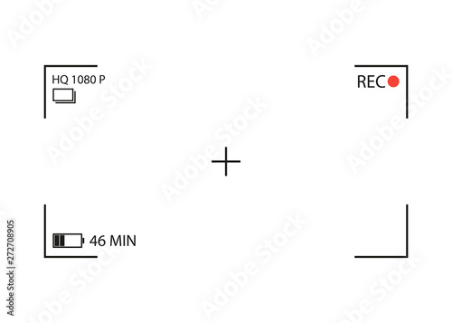 modern camera screen on white background, vector