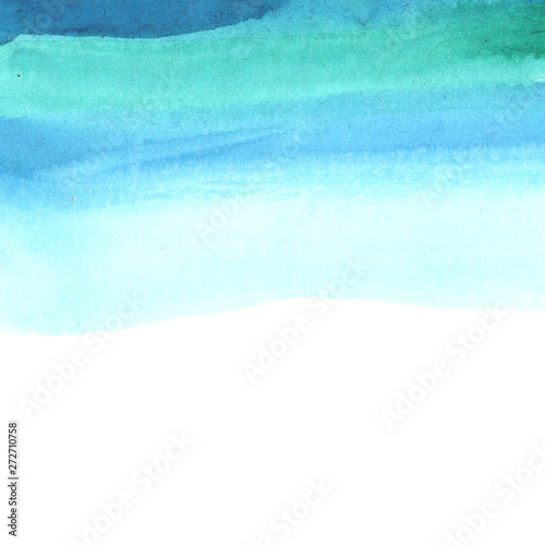 illustration of watercolor stain stripes gradient with emerald blue to white edge of the picture. for design, cards, banners
