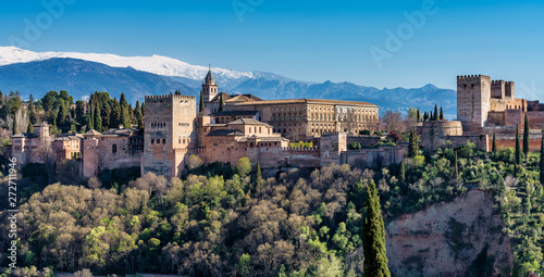 View of Alhambra Palace in Granada, Spain in Europe
