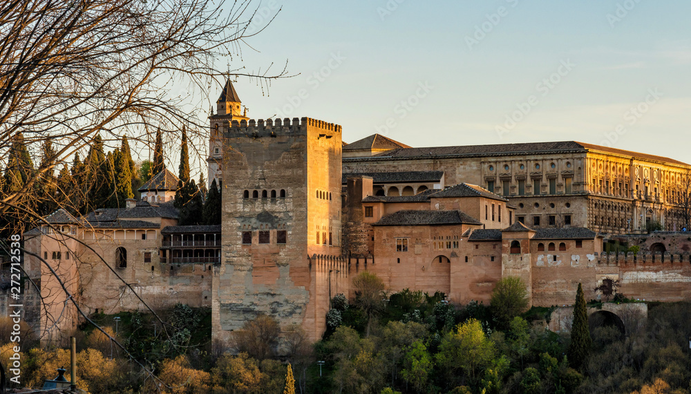 View of Alhambra Palace in Granada, Spain in Europe