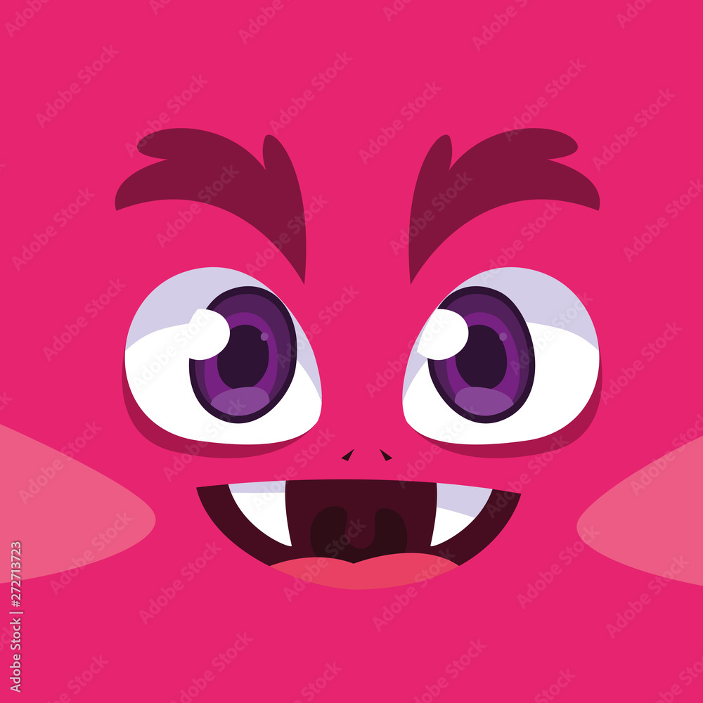 Pink monster cartoon design icon vector ilustration Pink monster cartoon design icon vector ilustration