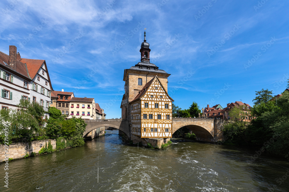 Beautiful view of the old town hall in Bamberg