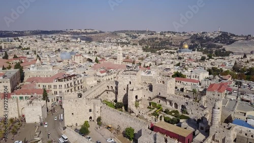 Aerial of Tower of David and Christian Quarter. Jerusalem. DJI-0041-01