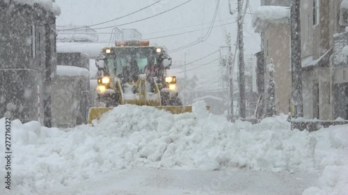 Snowplow Clears Huge Amount Of Snow From Road During Blizzard - 17