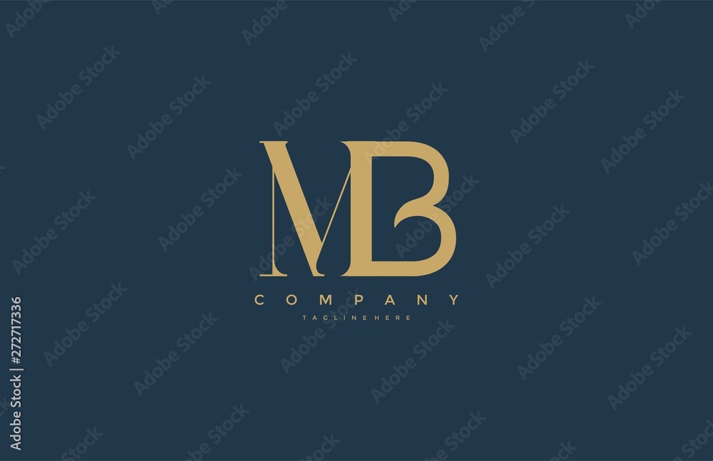 Fototapeta premium Elegant MB Letter Linked Monogram Logo Design