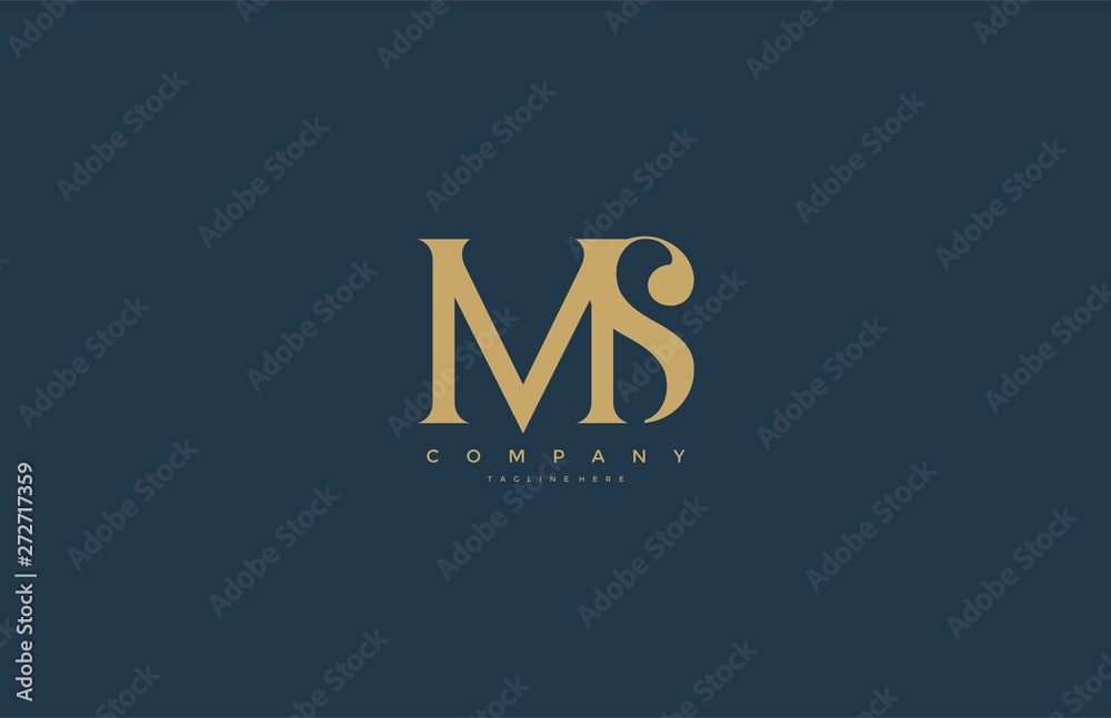 Elegant MS Letter Linked Monogram Logo Design Stock Vector | Adobe Stock