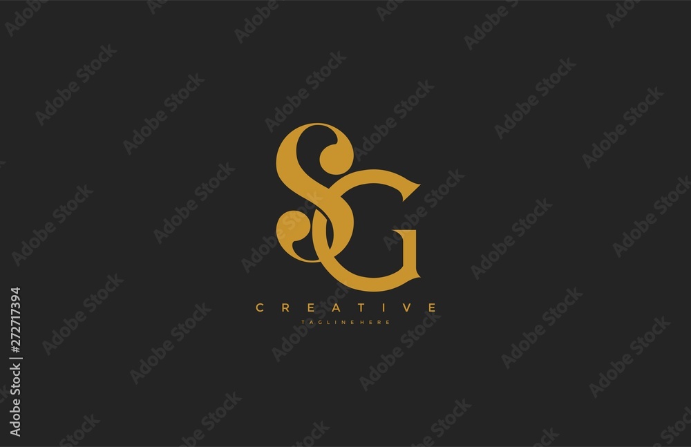 Elegant SG Letter Linked Monogram Logo Design Elegant SG Letter Linked Monogram Logo Design