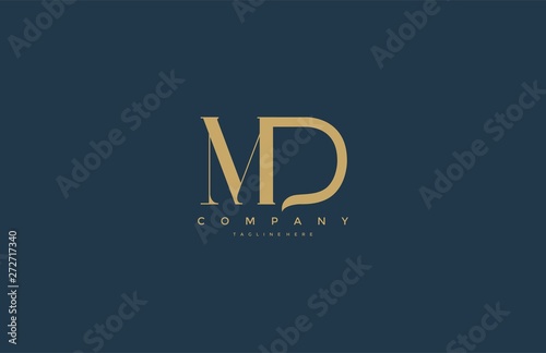 Elegant MD Letter Linked Monogram Logo Design