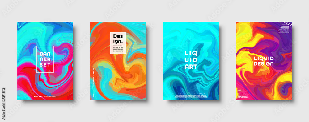 Colorful abstract geometric background. Liquid dynamic gradient waves. Fluid marble texture. Modern covers set. Eps10 vector. Colorful abstract geometric background. Liquid dynamic gradient waves. Fluid marble texture. Modern covers set. Eps10 vector.