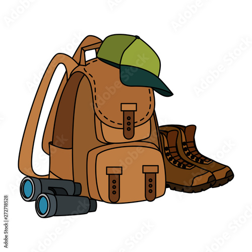 camping travel bag with equipment