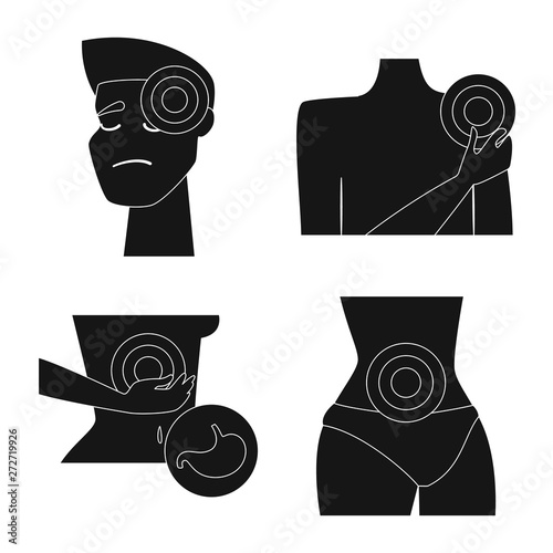 Vector illustration of first and help icon. Collection of first and disease stock vector illustration.