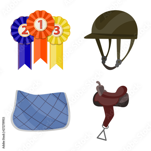 Vector illustration of horseback and equestrian sign. Set of horseback and horse  stock vector illustration.