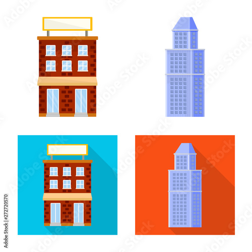Isolated object of municipal and center icon. Collection of municipal and estate   stock vector illustration.