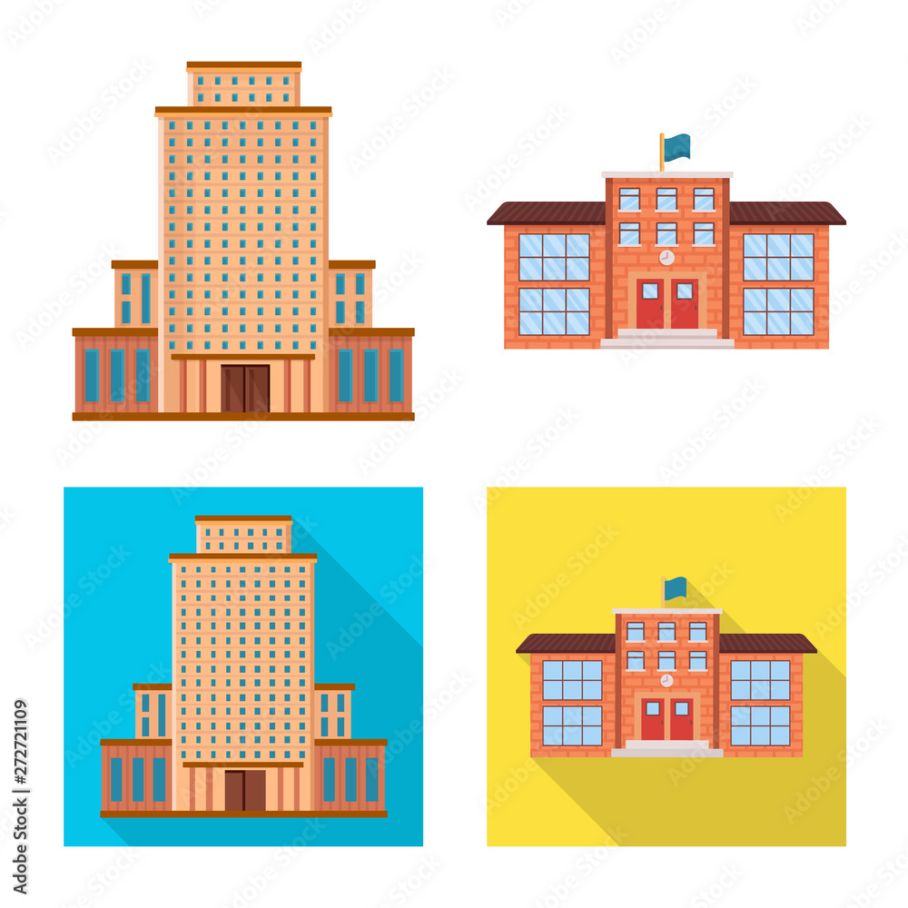 Isolated object of municipal and center symbol. Set of municipal and estate   stock vector illustration.