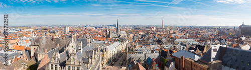Aerial view of Ghent, Flanders, Belgium