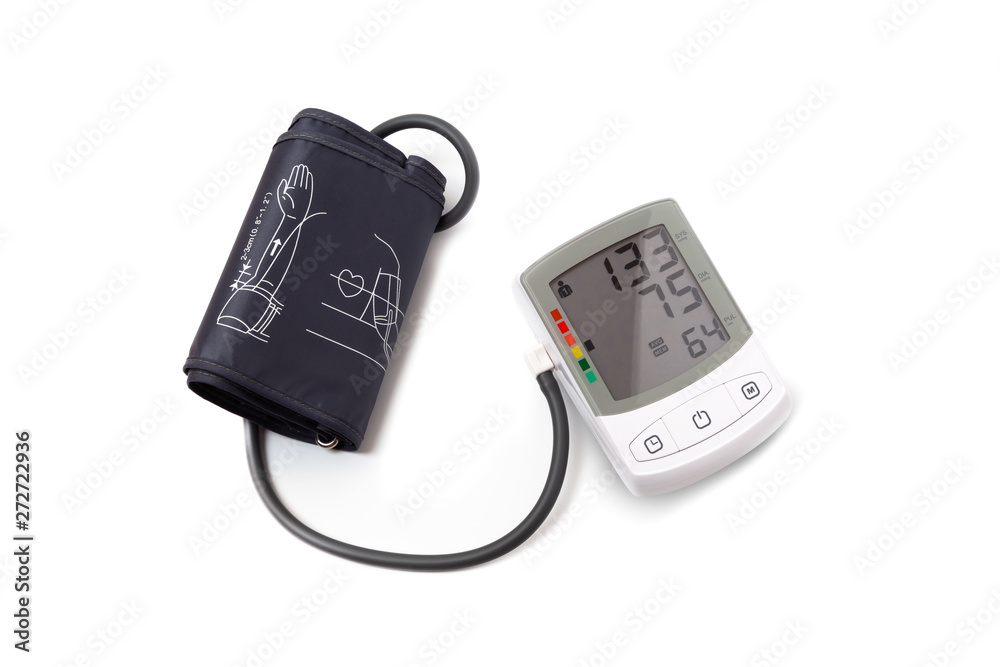 Digital Blood Pressure Monitor on white background Digital Blood Pressure Monitor on white background
