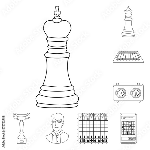 Isolated object of piece and strategy symbol. Collection of piece and play stock symbol for web.