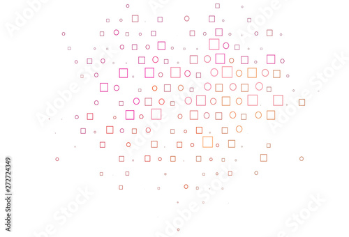 Light Red, Yellow vector layout with circle spots, cubes.