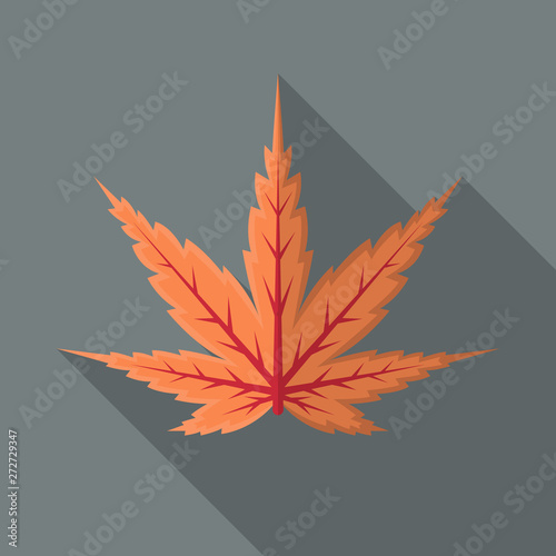 Herbst Ahorn Blatt Laub Icon Symbol Vektor Flat Design