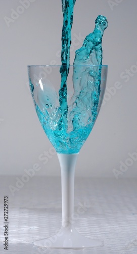 en verre macro eau blue