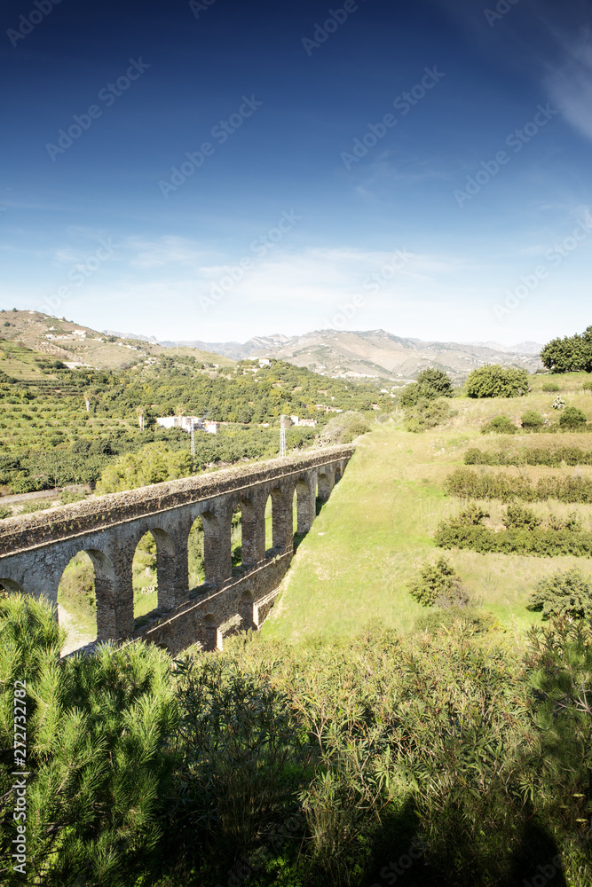 Almunecar aqueduct set in landscape