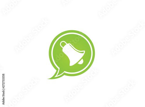 Bell ring for logo design illustration in chat icon
