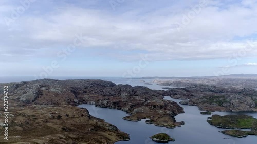 Wallpaper Mural Amazing aerial of Loch Nam Brac, Northwest Scotland. Blue sky but shade cast over the foreground. In the far distance is Cape Wrath. Atlantic ocean Torontodigital.ca