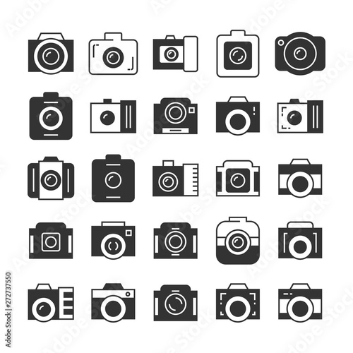 camera and video recorder icons set