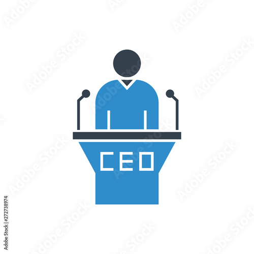 ceo and podium icon
