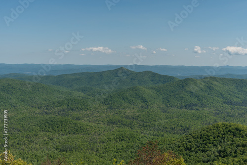 Beautiful Blue Ridge Parkway vista in springtime, North Carolina