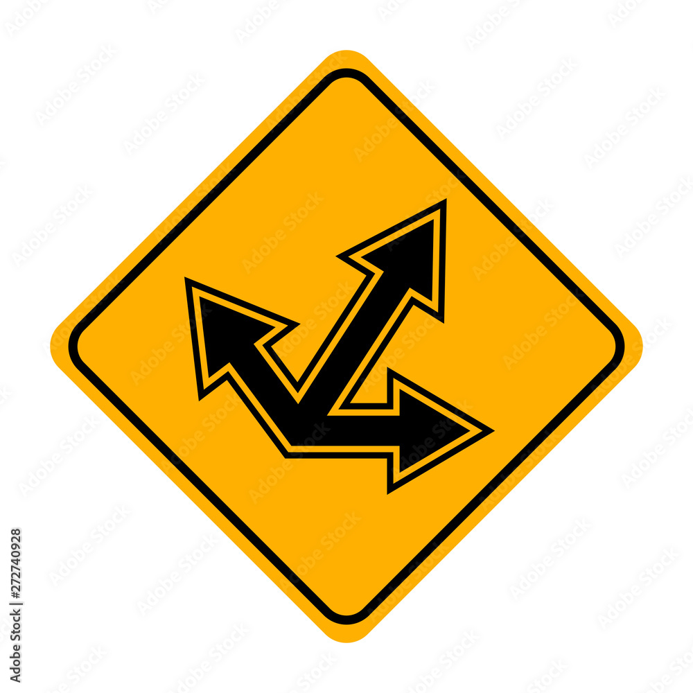 arrow road sign in yellow signage arrow road sign in yellow signage