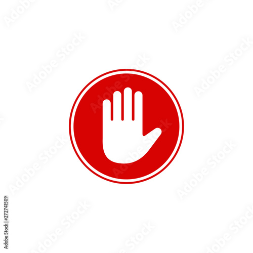 Hand blocking icon sign stop. Stop hand logo Vector illustration © Frog_Ground