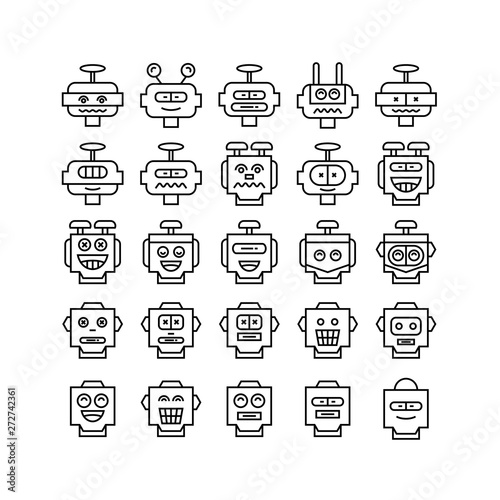 robot head avatar icons