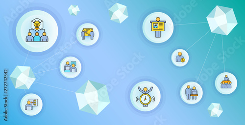 business management and organization concept network illustration