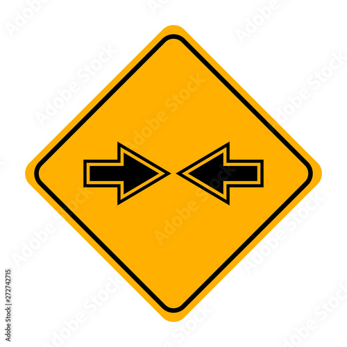 Free Download arrow road sign in yellow signage - GFXLoad