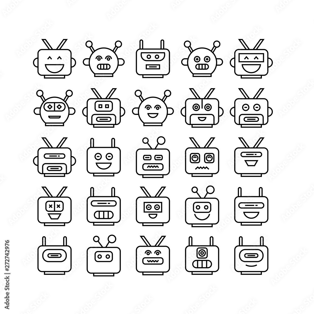 robot head avatar icons robot head avatar icons