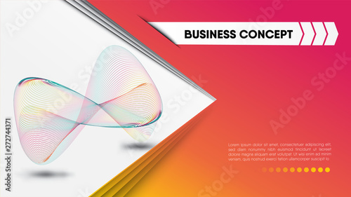 Template for presentation. Paper cut style. Infinity symbol. EPS10, vector, illustration. Size ration 1920x1080 px.