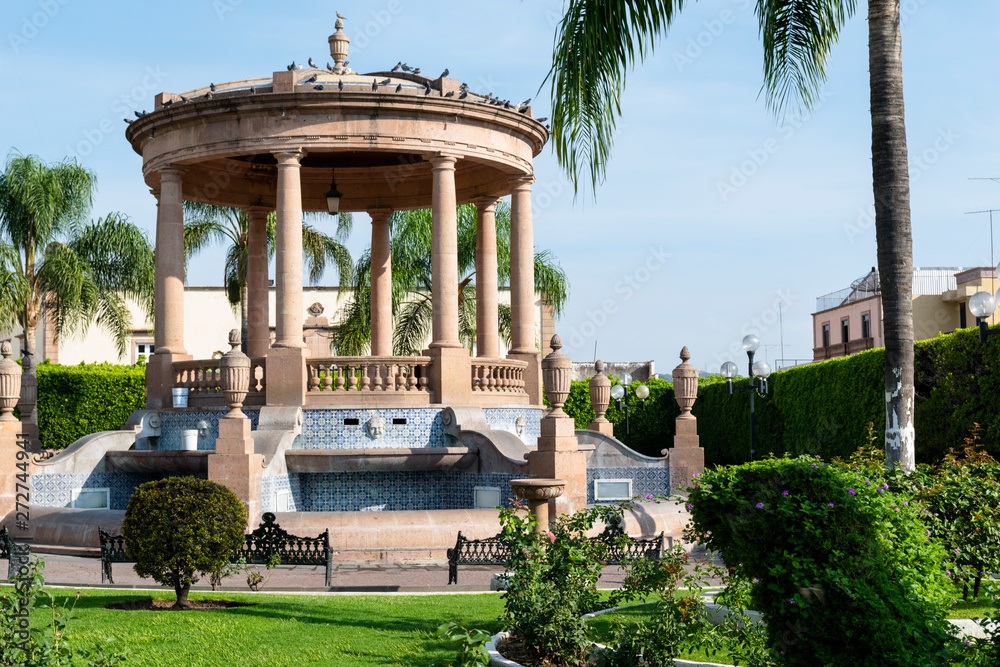 La Piedad Michoacan, Mexico Junio 09, 2019 Plaza principal Stock