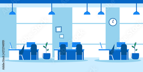 creative co-working center empty no people open space modern office interior sketch doodle horizontal
