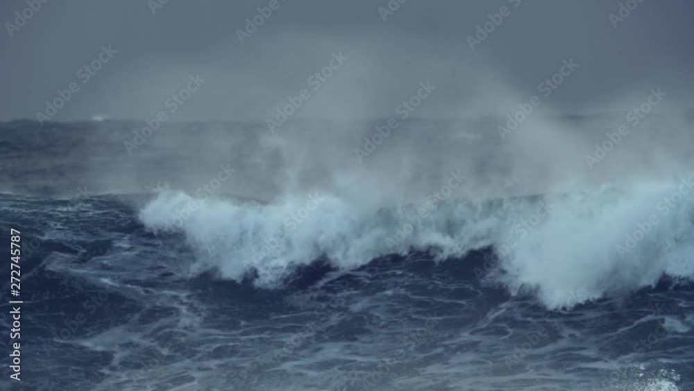 Hurricane and typhoon weather at sea huge ocean wave swell on coast Hurricane and typhoon weather at sea huge ocean wave swell on coast
