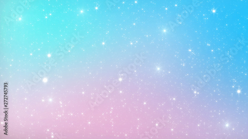 Obraz na płótnie Holographic Abstract Kawaii universe princess colors Fantasy Pastel Fairy rainbow stars and blurs background. w salonie