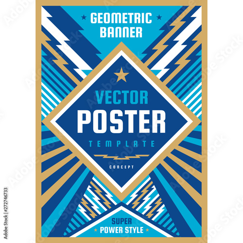 Art design poster. Graphic vertical banner. Vector illustration. Geometric abstract background. 