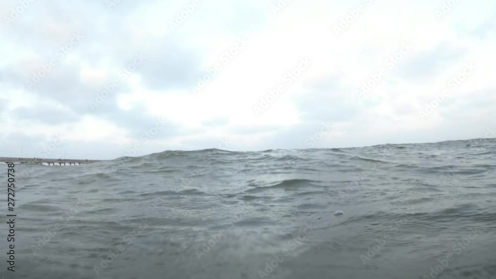 Ocean waves coming over camera Ocean waves coming over camera